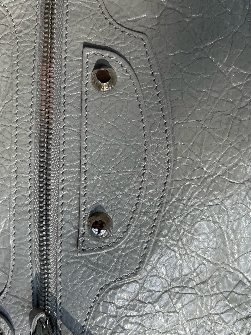 Balenciaga Gray Leather City Shoulder Bag with Top Handles - Picture 11 of 16